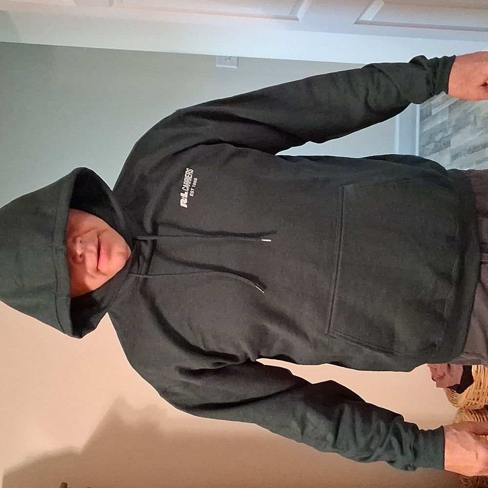 R+L Carriers Size XL, Dark Green Sweatshirt With Hoodie. New - Picture 4 of 9